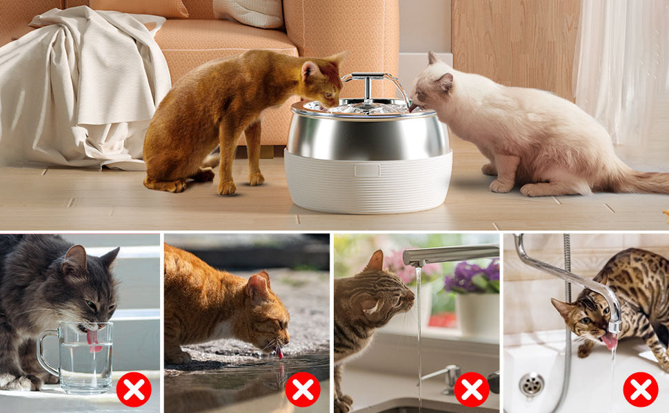 YES4PETS 3L Automatic Electric Pet Water Fountain Dog Cat - V278-PWS-107-BLACK