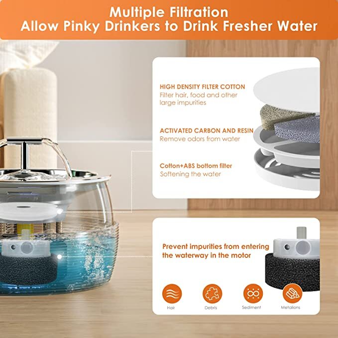 YES4PETS 3L Automatic Electric Pet Water Fountain Dog Cat - V278-PWS-107-BLACK