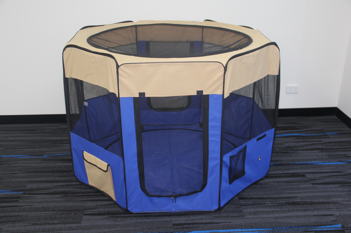 YES4PETS 98cm High Foldable XL Blue Dog Cat Cage - 967381