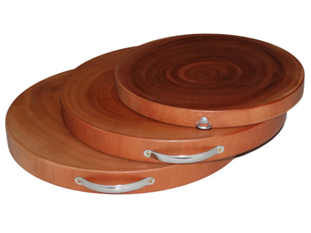 YES4HOMES 3 Natural Hardwood Kitchen Cutting Wooden Chopping Board Round