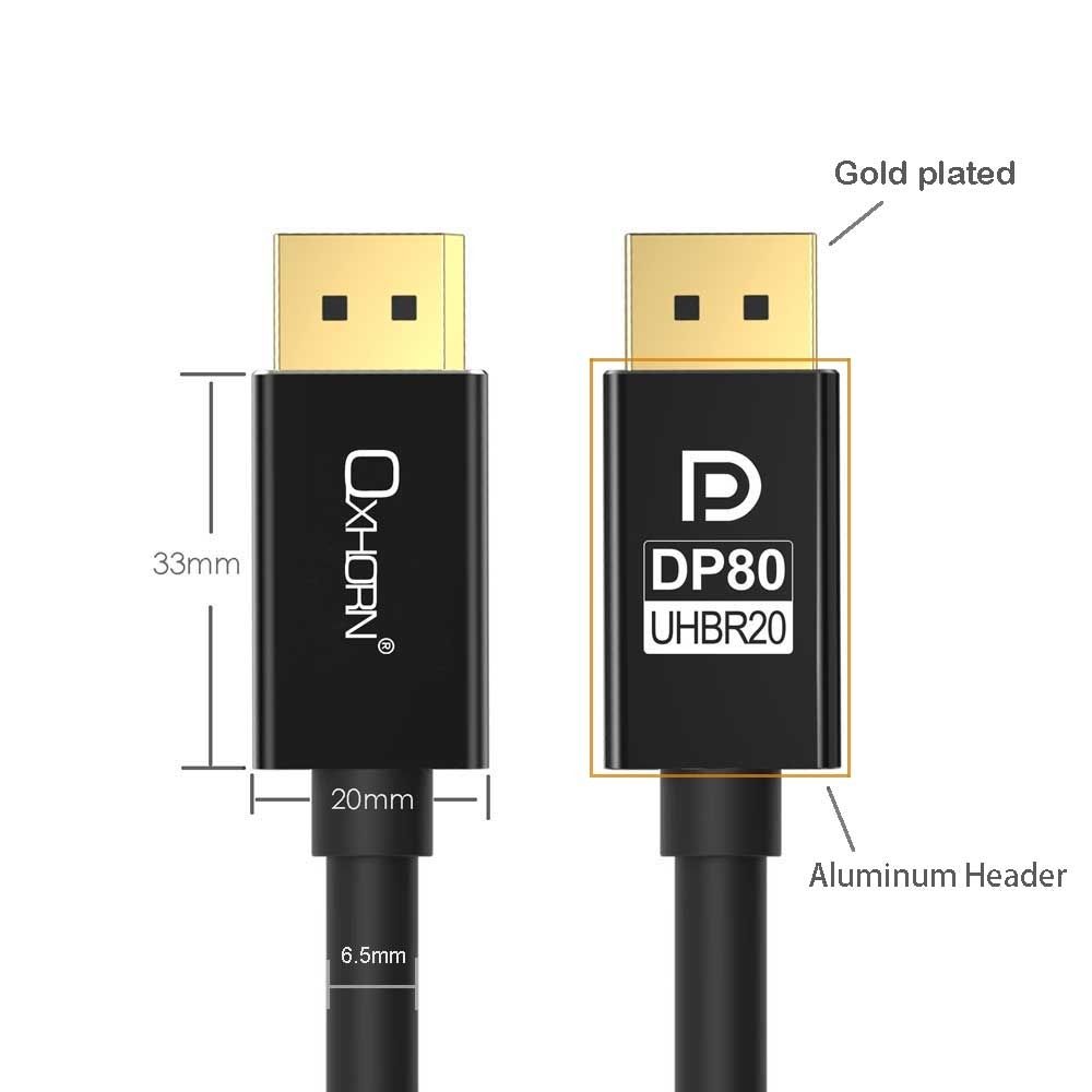 OXHORN CB-DP-16K-02 DisplayPort 2.1 Cable DP80 1.8m