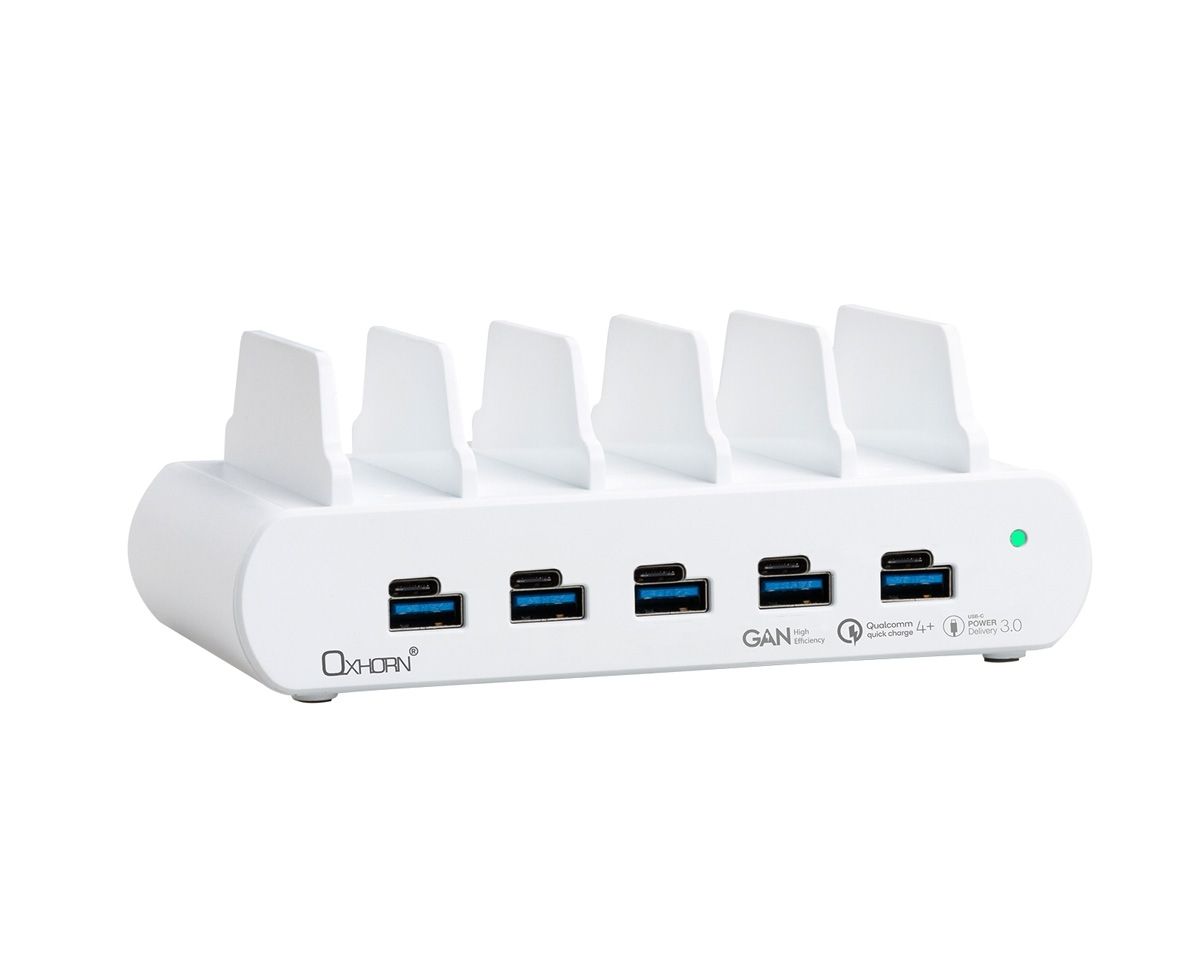 OXHORN NB-PD150D PD 150W 5-Port (5A+5C) Charging Dock with build-in rack