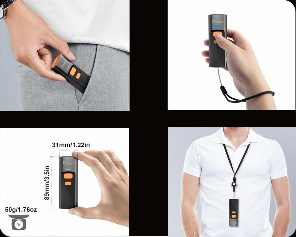 OXHORN UB-D203 Mini Wireless 2D Barcode Scanner
