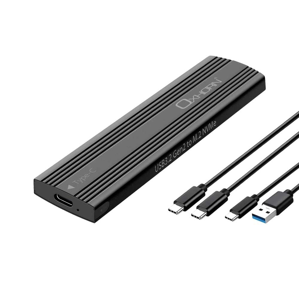 OXHORN UM-311B USB C 3.2 Gen 2 M.2 NVMe Enclosure Black