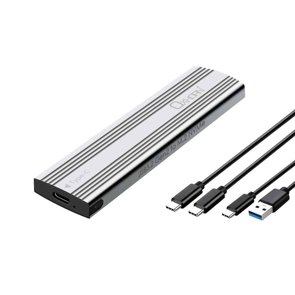 OXHORN UM-311S USB C 3.2 Gen 2 M.2 NVMe Enclosure Silver