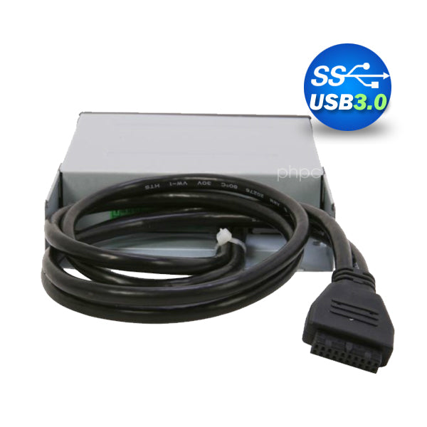 3.5" USB 3.0 All in One Internal Card Reader Full Long Metal w/Front Black