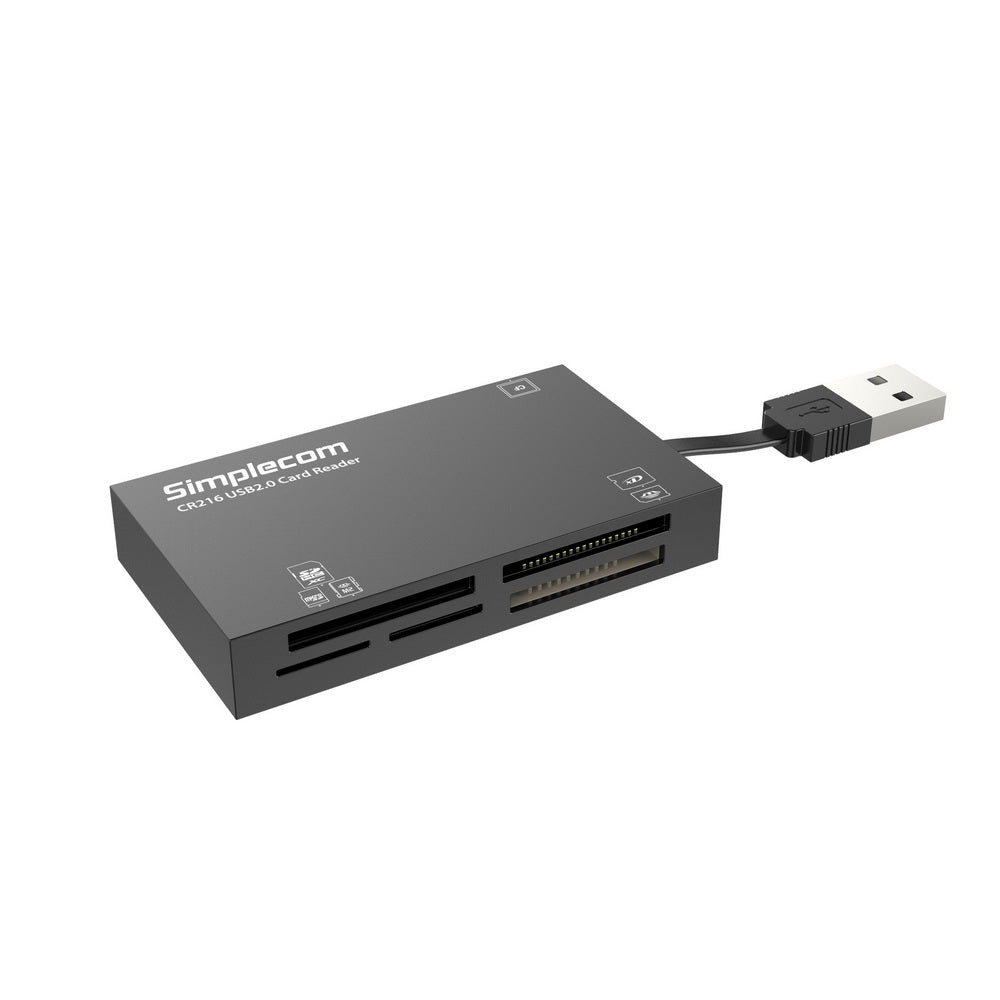 Simplecom CR216 USB 2.0 All One Memory Card 6 MS M2 CF XD SD HC SDXC Black
