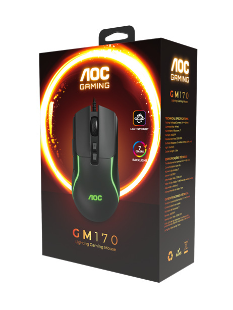 AOC GM170 Wired RGB Gaming Mouse 7-Key