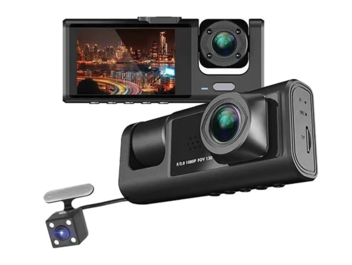 BDI C309 3-Camera 1080P Front & 720P Inside 2 Inch Screen + 480P Back Dash Cam