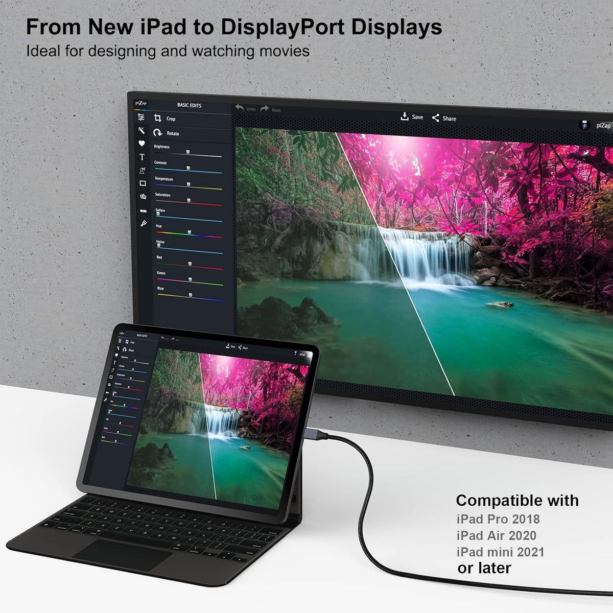 BENFEI 207GY-6F USB-C to DP 1.8M 8K@60Hz Thunderbolt 3