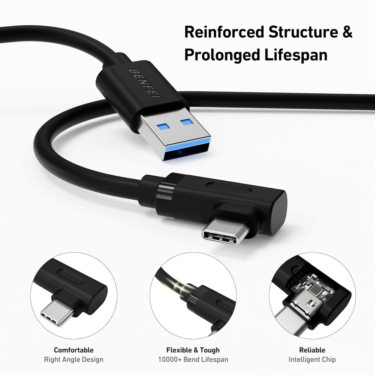 BENFEI 375BK-5M Link Cable 16 FT USB 3.0 to USB C Cable for VR Headset 5M