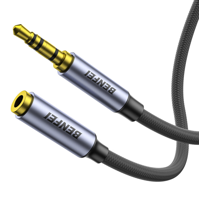 BENFEI 421GY 10M 3.5mm Male to Female AUX Extension Cable, TRRS 4-Pole Stereo Audio Jack Cord for Headphones, Microphone, Smartphones, PC, Laptop, Speakers