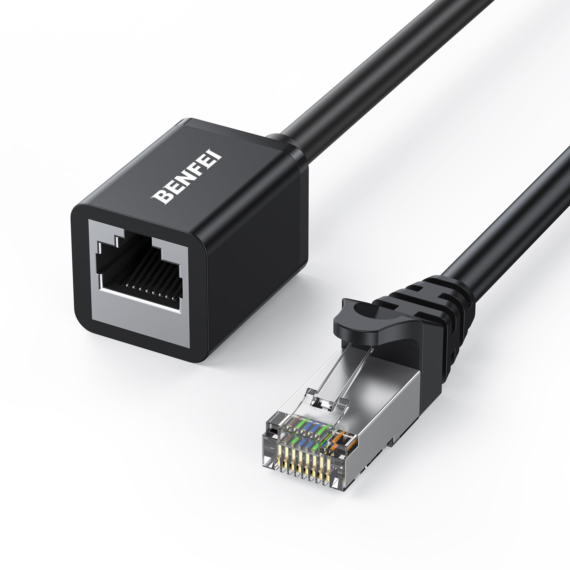 BENFEI 435BK-2M RJ45 Extension Male/Female Patch cords Cat6 1000Mbps 2M