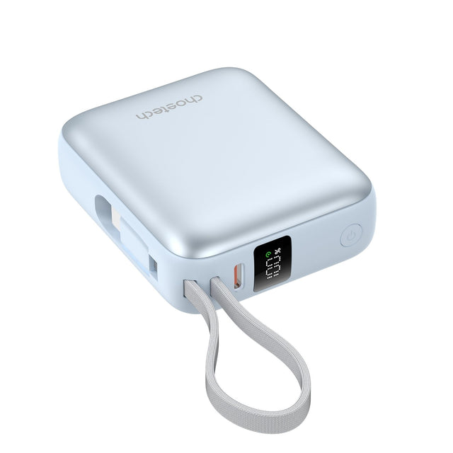 CHOETECH B832-BL Mini 35W 10,000mAh Power Bank LED Display + USB-C - Light Blue