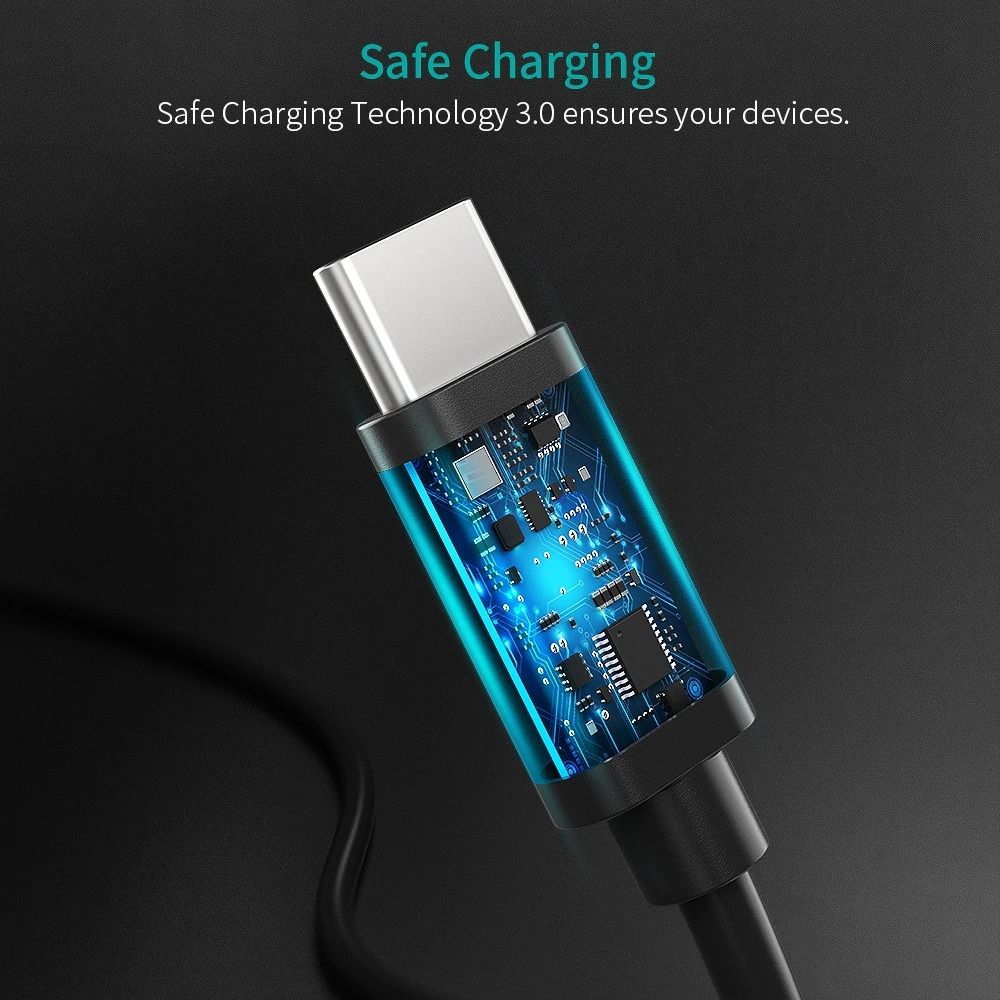 CHOETECH CC0003 USB-C to USB-C Cable 2M Black
