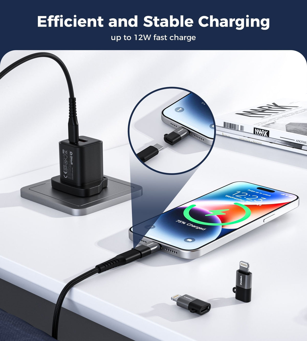 CHOETECH CR-001-GY Mfi iPhone to USB-C USB Adapter - Black