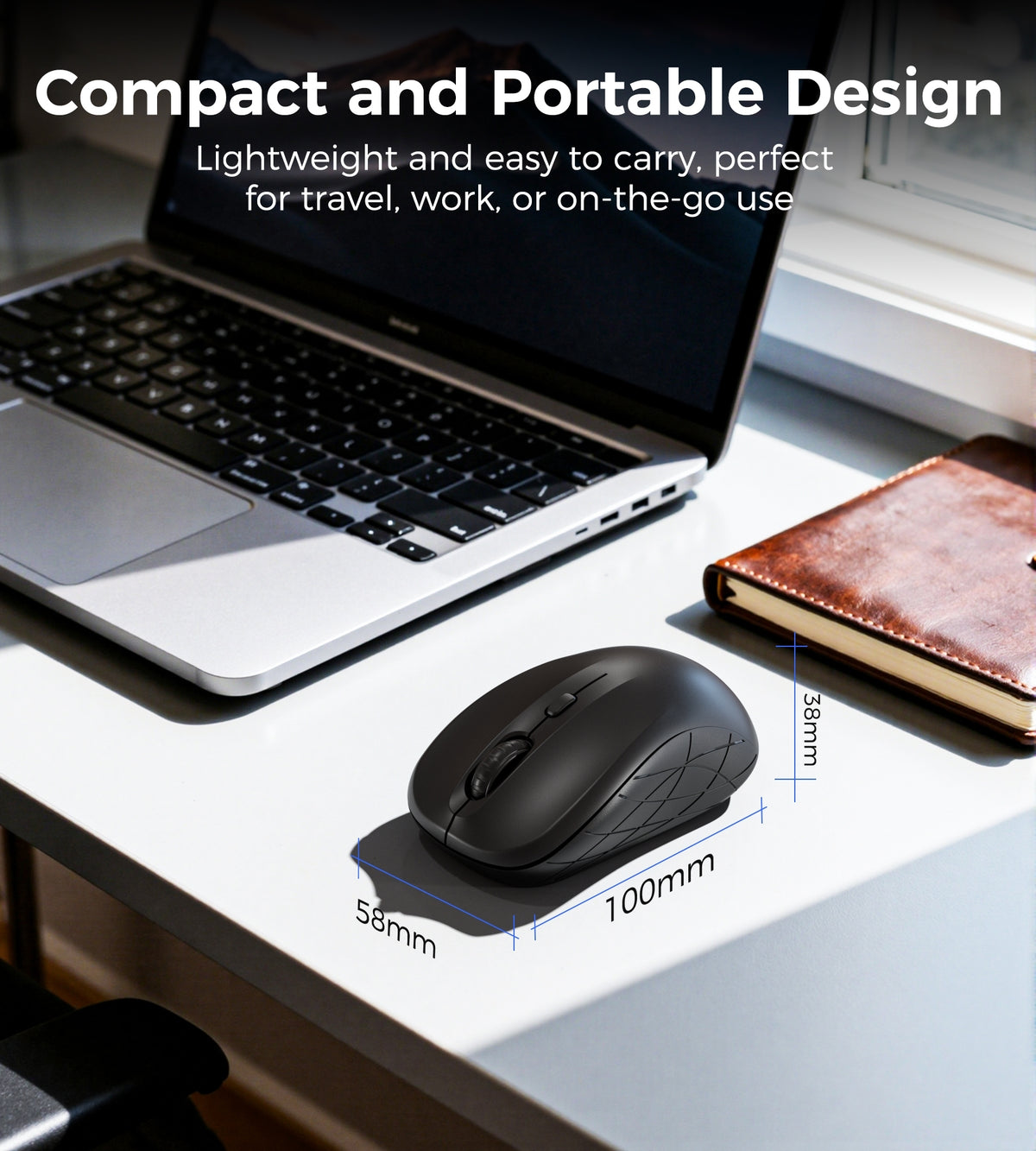 Choetech KB-002-BK 3-Level Adjustable 1600 DPI Wireless Mouse (Black)
