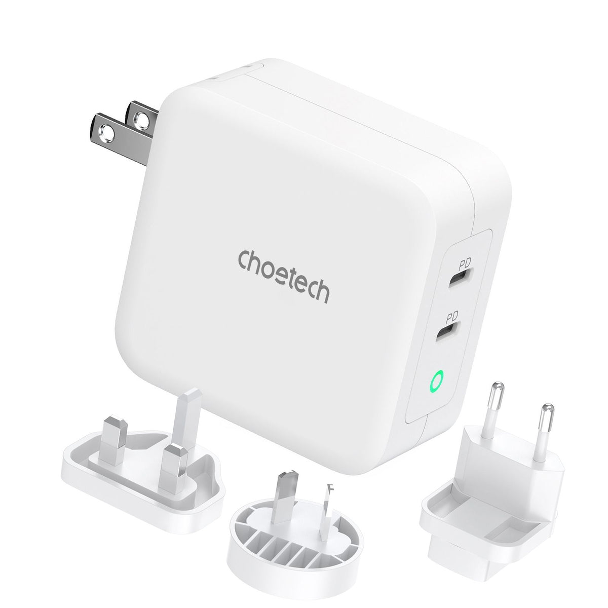 CHOETECH PD6008  GAN Dual Type-C 100w Travel Charger (US/EU/UK/AU)