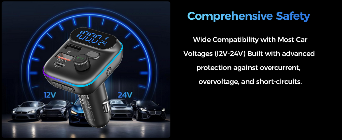 Choetech TC0050 PD36W Bluetooth FM Car Transmitter Charger