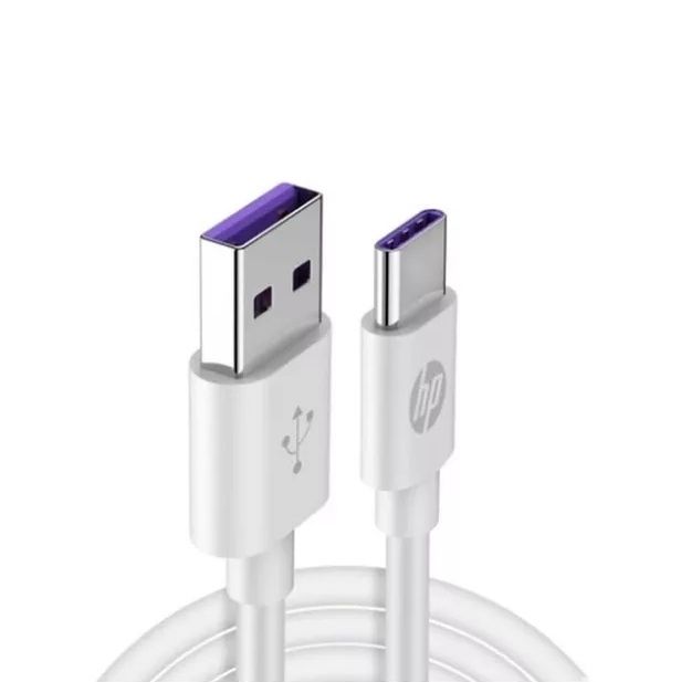 HP DHC-TC100 USB-A to USB-C Cable, Charge and Sync, 1M, White