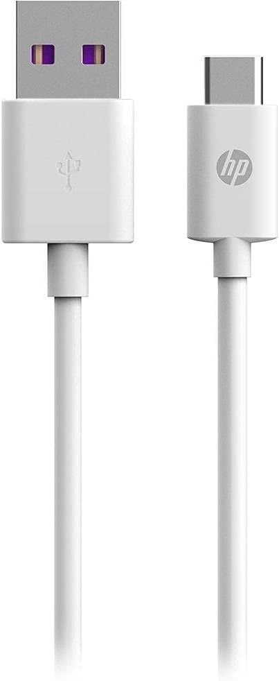 HP DHC-TC100 USB-A to USB-C Cable, Charge and Sync, 1M, White