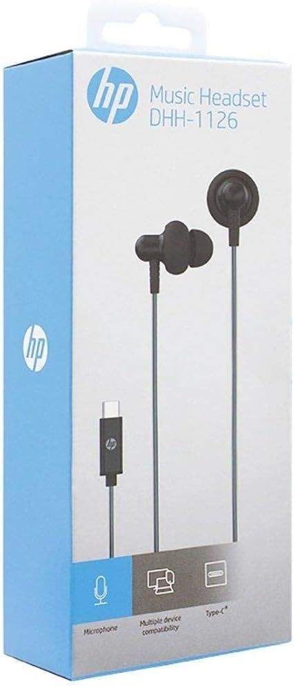 HP DHH-1126-BK TUSB-C Headphones Black with Microphone