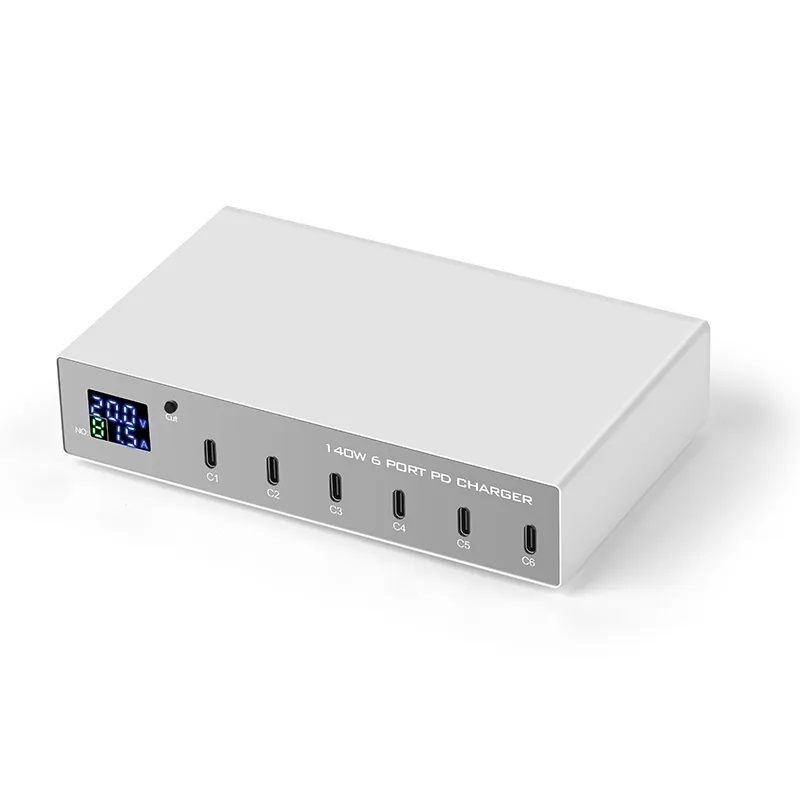 INTACT WLX-X6P 6-port USB-C multi-function PD charger, single port 30W x 6 Ports Total power: 140W