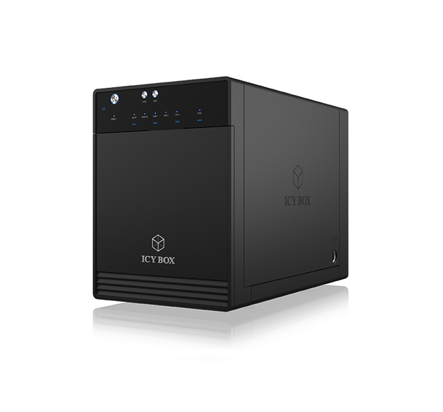ICY BOX SINGLE enclosure for 4x HDD SSD w/ USB 3.1 Gen 2 Type C interface & fan