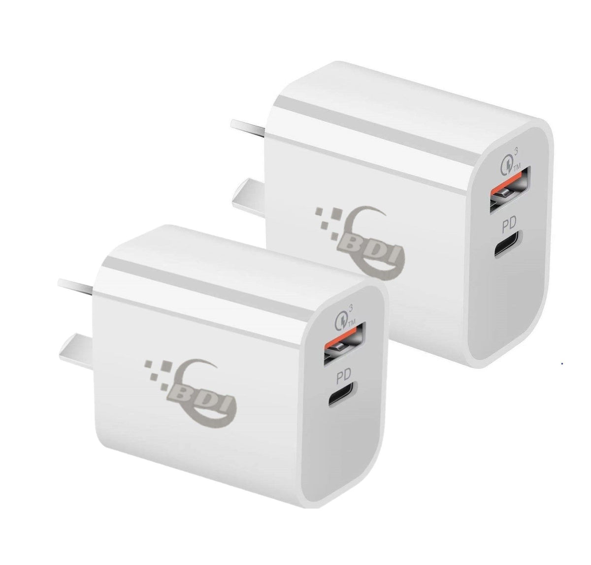 BDI 25W PD Quick Charger AU plug with USB and Type C Port  SDC-25WACB -2pack