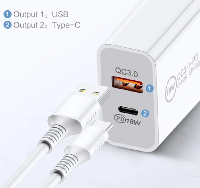 BDI 25W PD Quick Charger AU plug with USB and Type C Port  SDC-25WACB -2pack