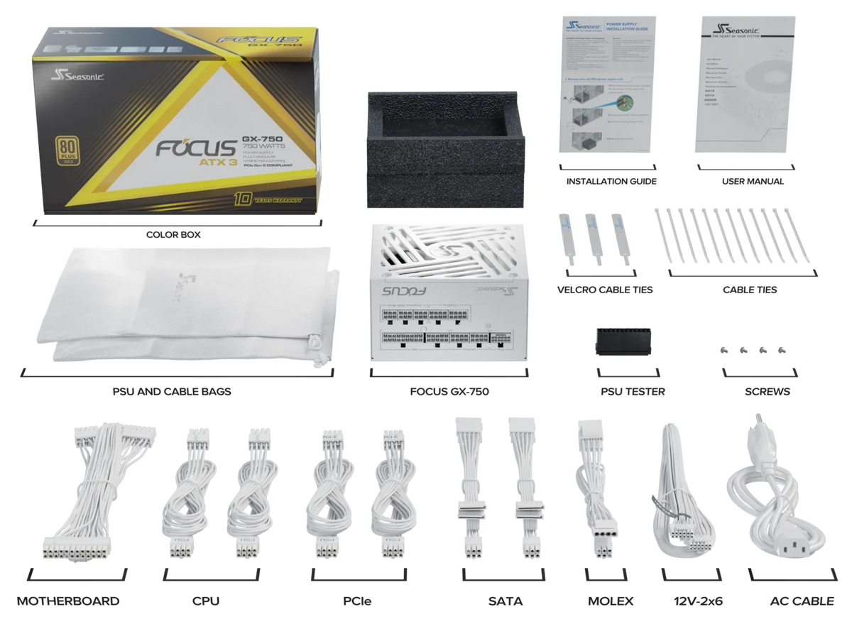 Seasonic 750W FOCUS GX-750 V4 White ATX 3.1