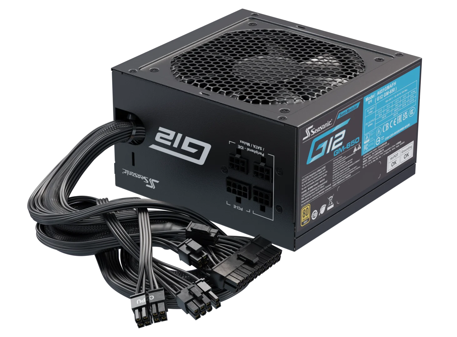 Seasonic 650W G12 V1.5 GM-650 Semi-Modular 80 PLUS Gold ATX PSU