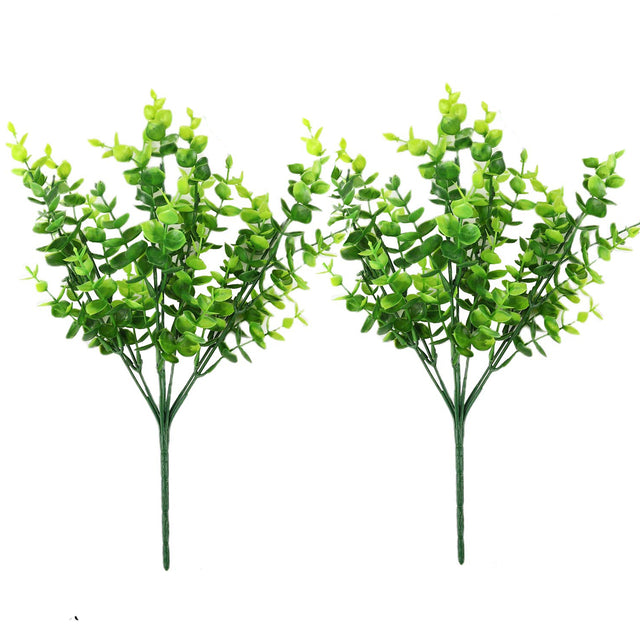 2 pk Fake Plants Faux Artificial Eucalyptus Plants Home Garden Window Office