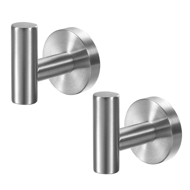 2 Pcs Wall Mount Bathroom Towel Hooks Holder Hanger Door Hanger Brushed Nickel