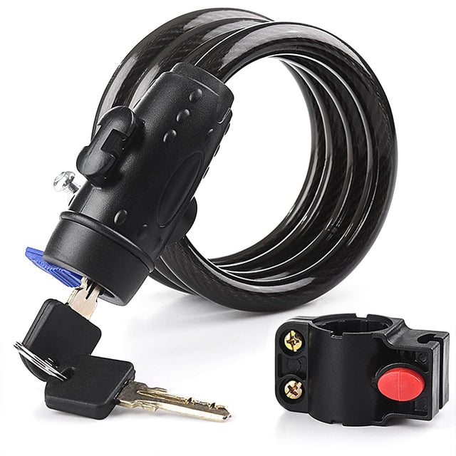 1.2m 2 Keys Bicycle Lock Bike Cable Locks Lock Mounting Bracket Scooter Lock
