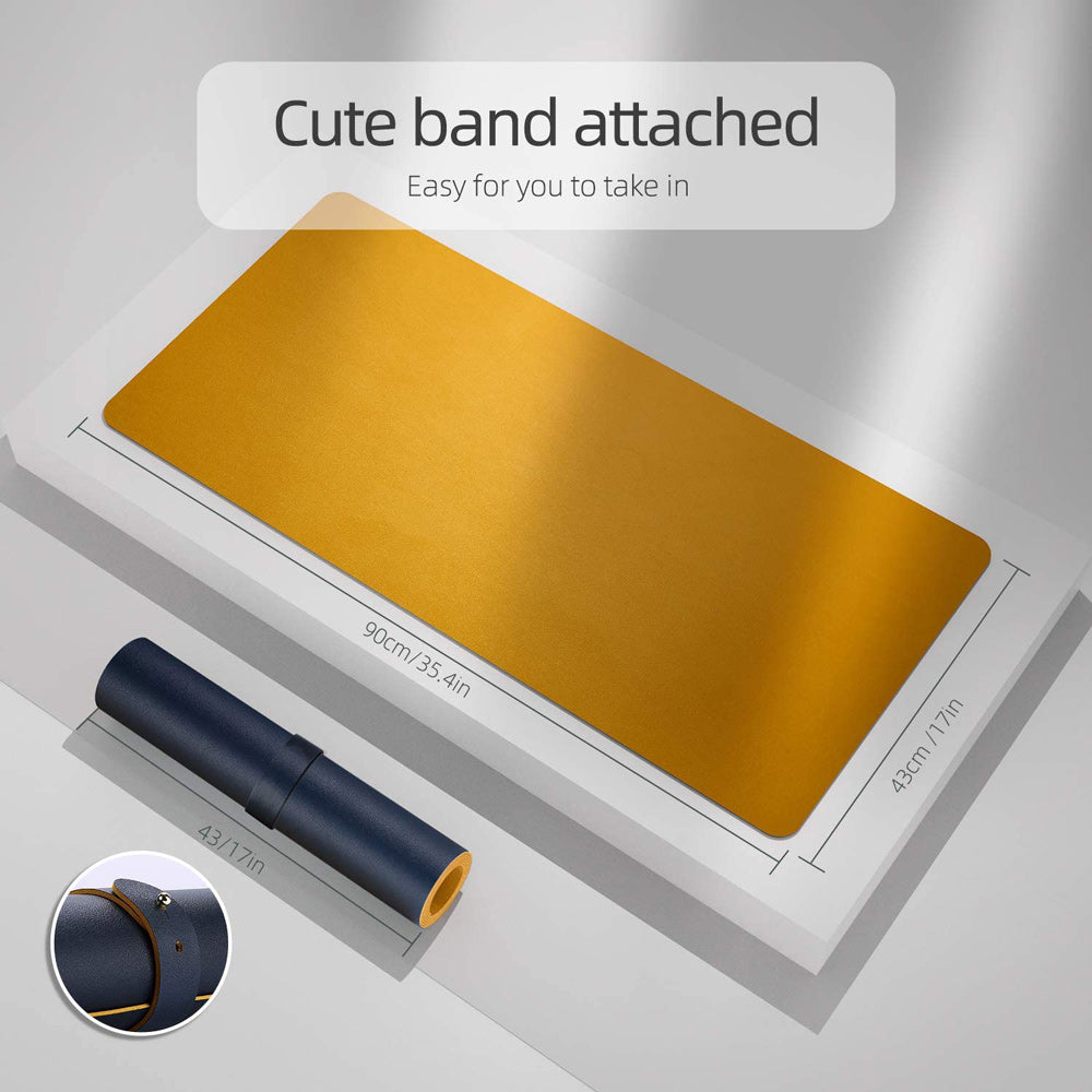 Dark Blue 90cm*45cm Dual Side Office Desk Pad… - V324-COMMP-YELLOW9045