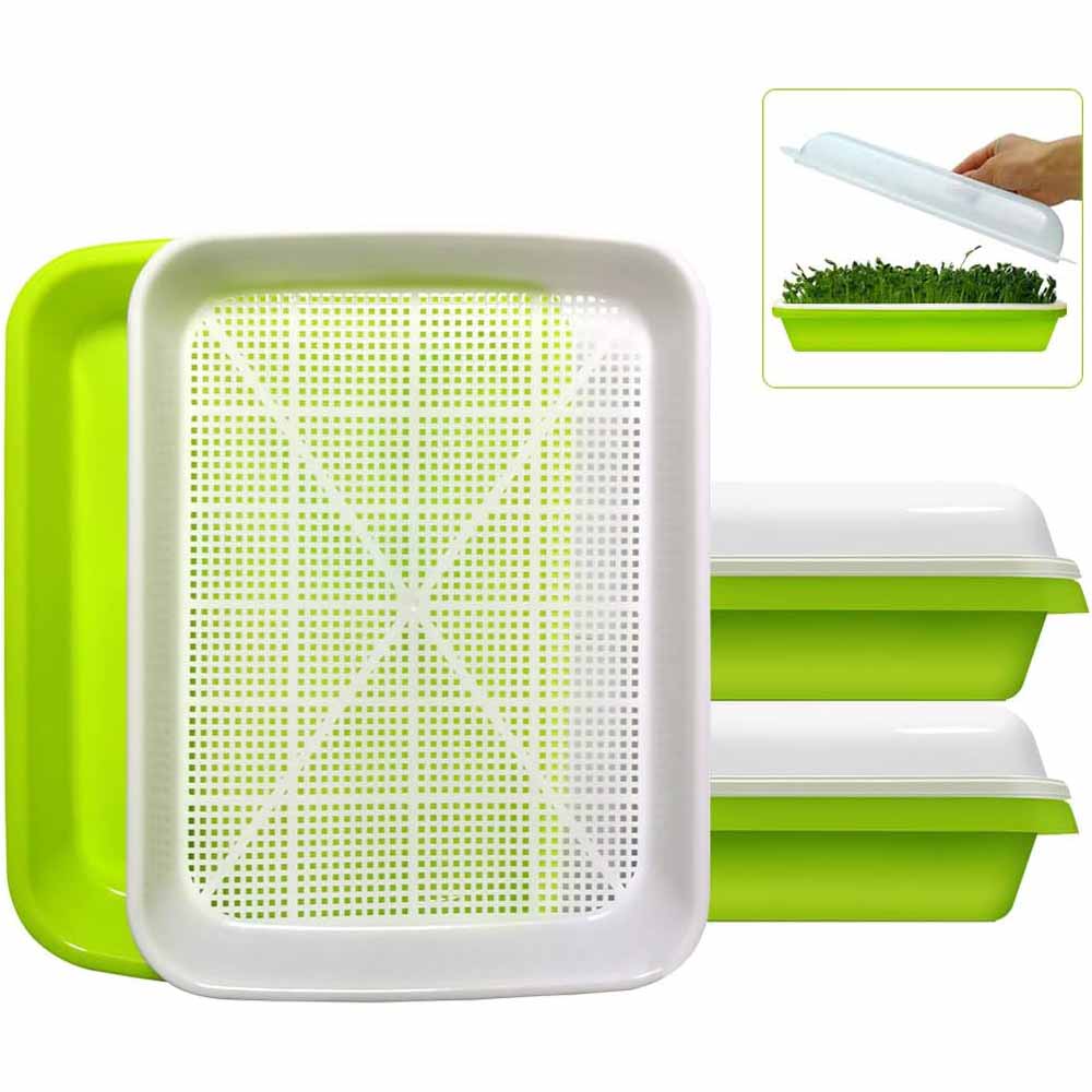 2 - Pack Seed Sprouter Trays with Lids BPA - Free, Soil - Free Wheatgrass