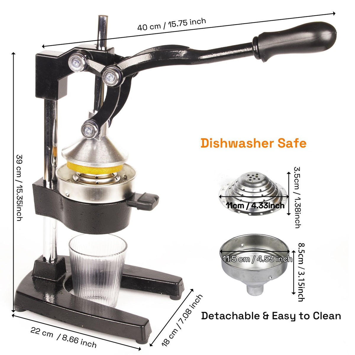 Heavy Duty Commercial Cast Iron Manual Juice Press Citrus Juice - V324-JPRESS-MA