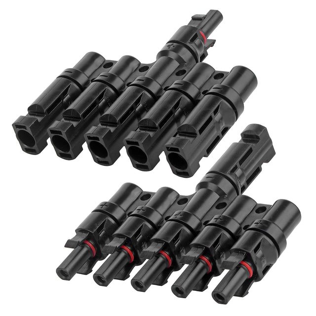 1 Pair 5 To 1 5 branch Waterproof T Branch Cable Panel Connector Male Female