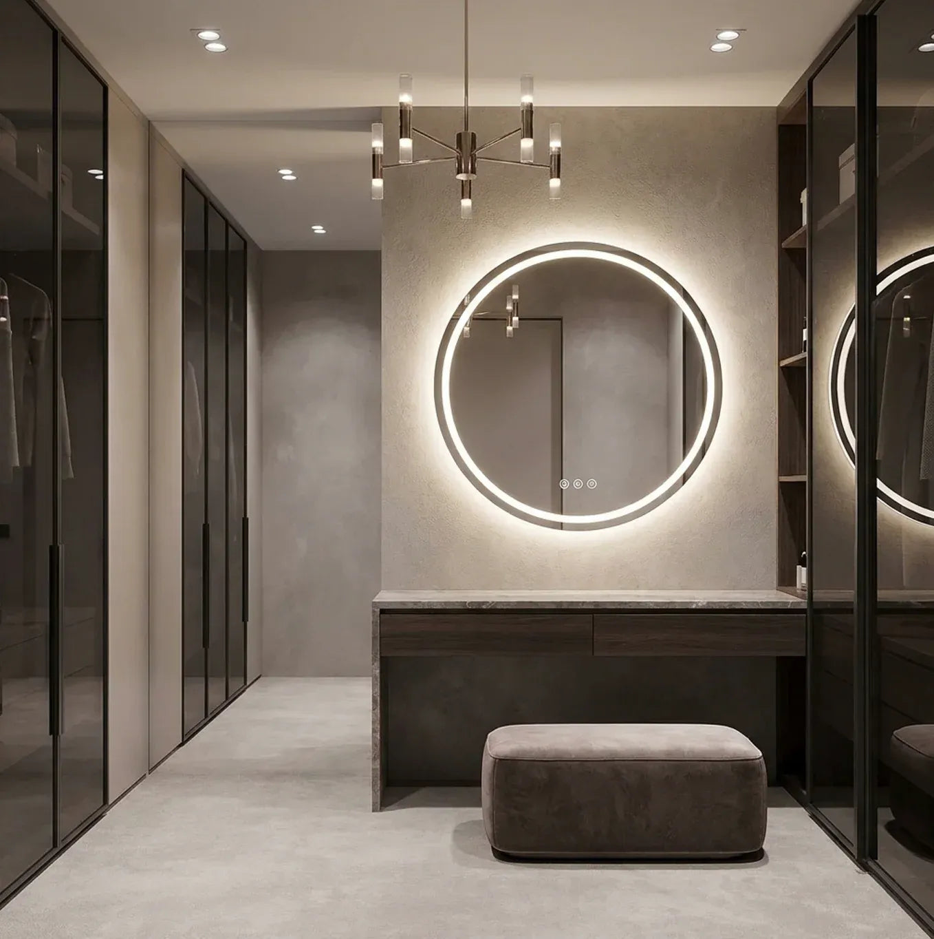 Interior Ave - 80cm Round Frameless LED Bathroom Mirror – Bluetooth