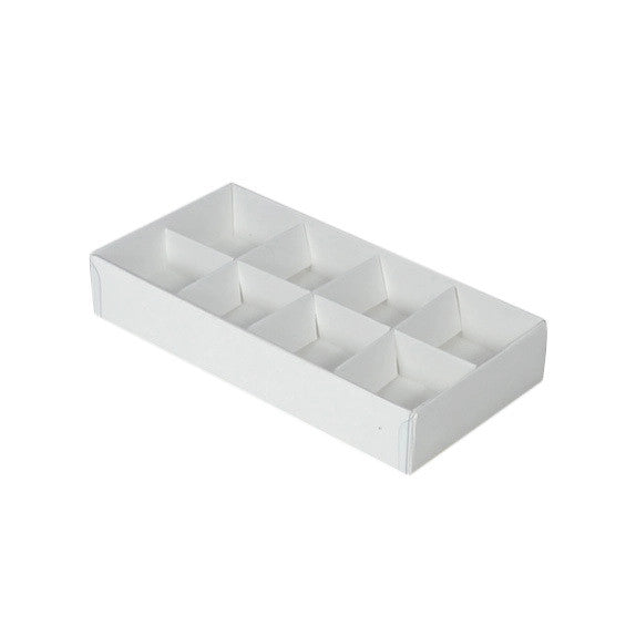 100 pack White Card Chocolate Sweet Soap Gift Box 8 bay 3cm Clear 16x8x3cm