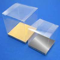 10 pc pk PVC Clear See Through Plastic 15cm Square Cube Box Large Bomboniere