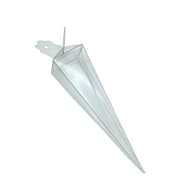 50 pack Clear Pyramid Triangle Shaped Gift Box Bomboniere Jewelry Favor Model