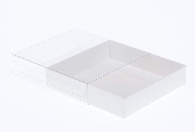 50 pack 10cm Square Invitation Favor Gift 2cm deep White Card w/Clear PVC