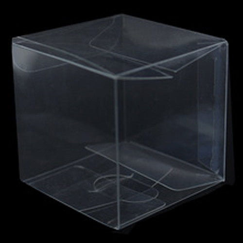50 pc pk PVC Clear See Through Plastic 15cm Square Cube Box Large Bomboniere