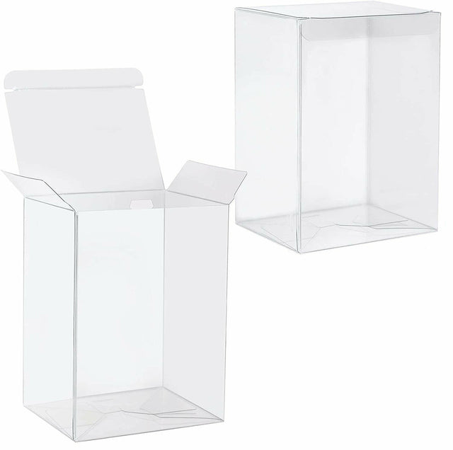 50 pack Plastic 22x14.5cm Rectangle Cube Box Exhibition Gift Clear Storage