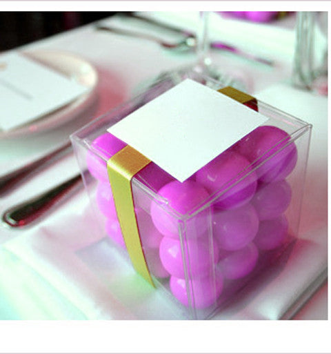 50 pack 8cm Square Cube Clear Plastic Storage Packaging Box