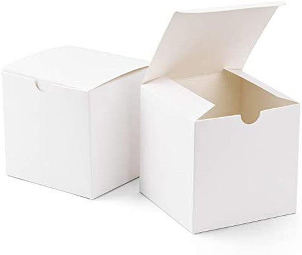 50 pk White 8x8x8cm Square Cube Card Box Folding Boxes Wedding Favor Small