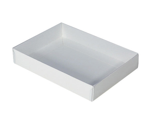 50 pack White Card Box Clear Slide Lid 30 x 20 8cm Beauty Large Cake Sweets Xmas