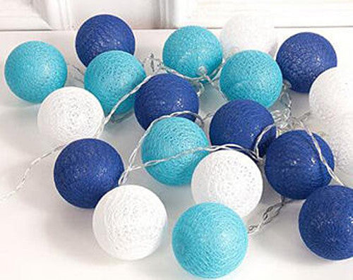 1 set 20 LED Blue 5cm Cotton Ball battery String Lights Boys